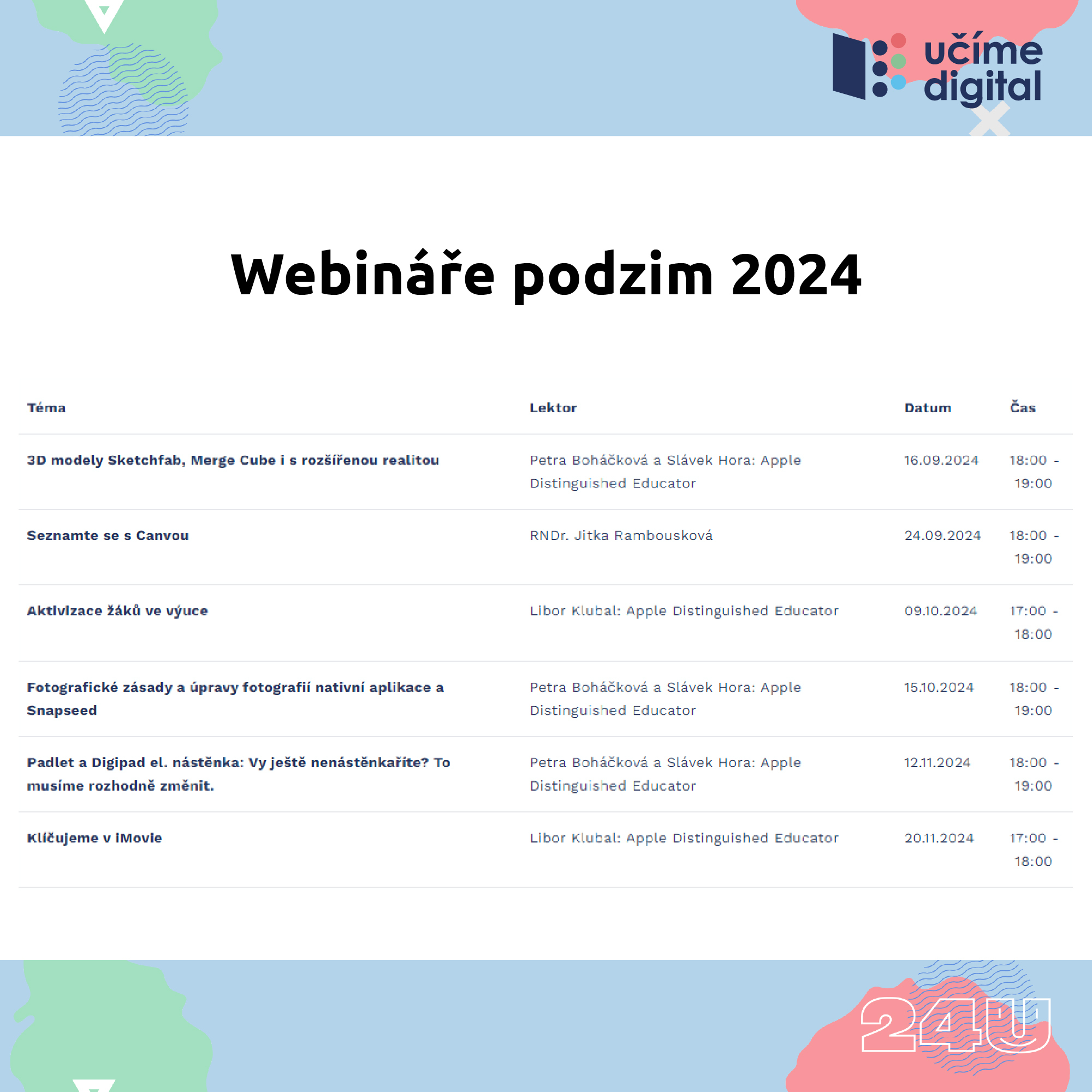 Webinář pro učitele iPady ve škole